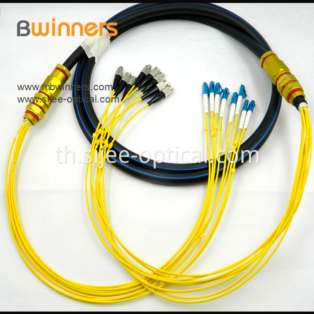 8 Core Singlemode Fc Upc To Lc Upc Waterproof Optical Cable Patch Cord